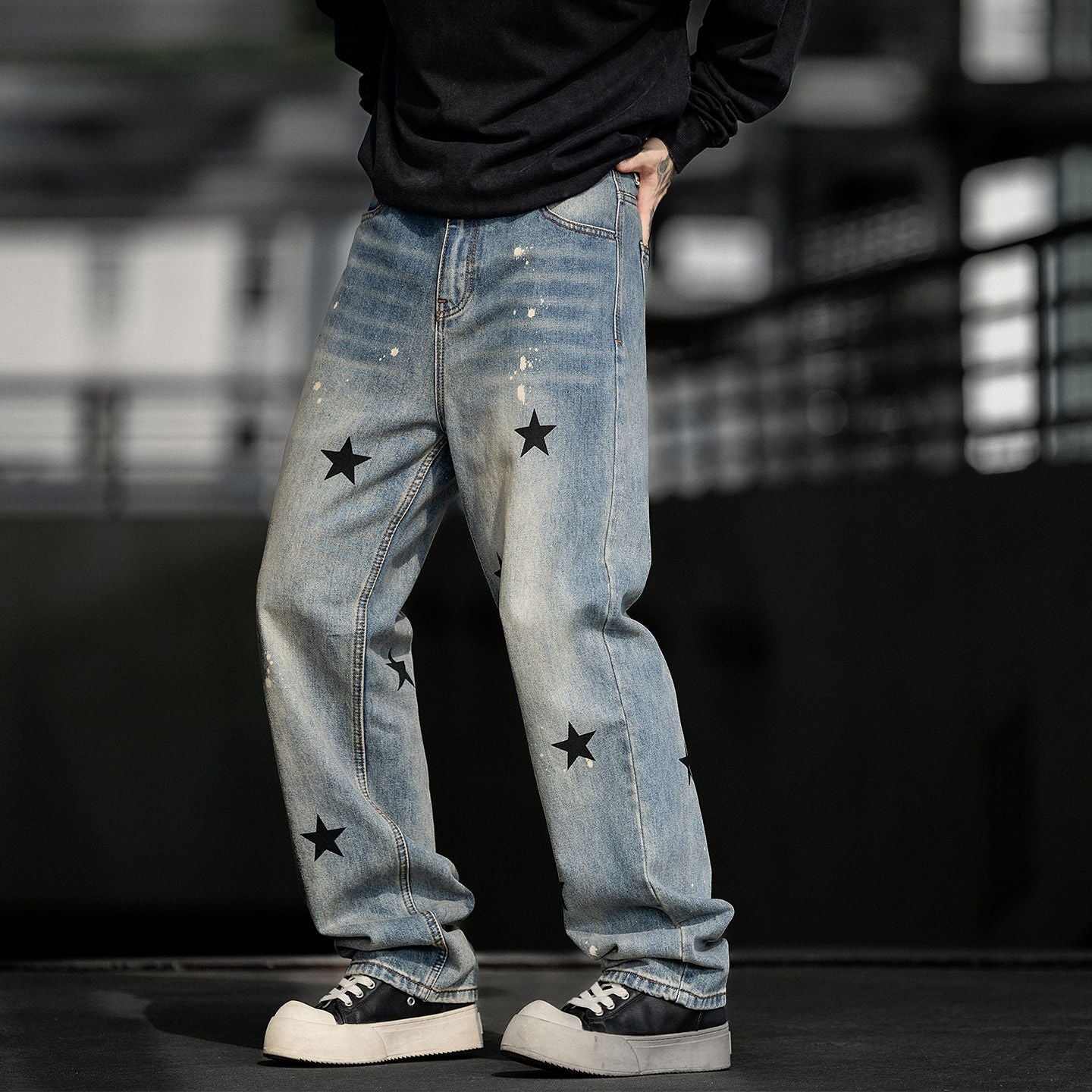 #WKK-126-ST#美式直筒牛仔褲