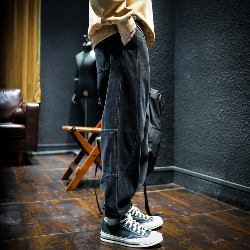 #DY-D810-ST# 潮品休閒束腳牛仔褲