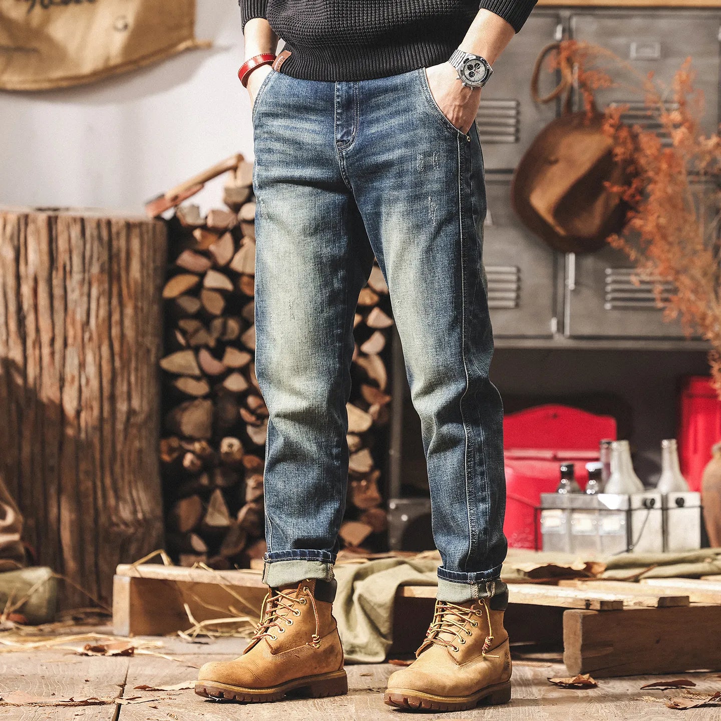 #LXS-6230-ST#美式復古牛仔褲