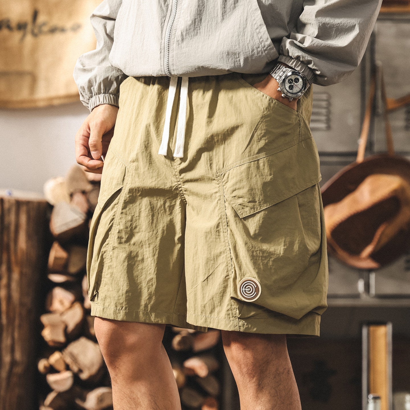 #CZ-10166-ST#美式戶外工裝短褲