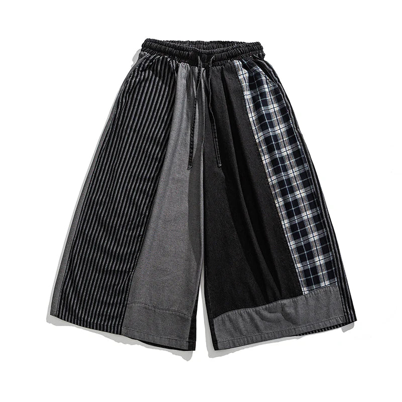 #M-K200#日系牛仔拼色休閒褲